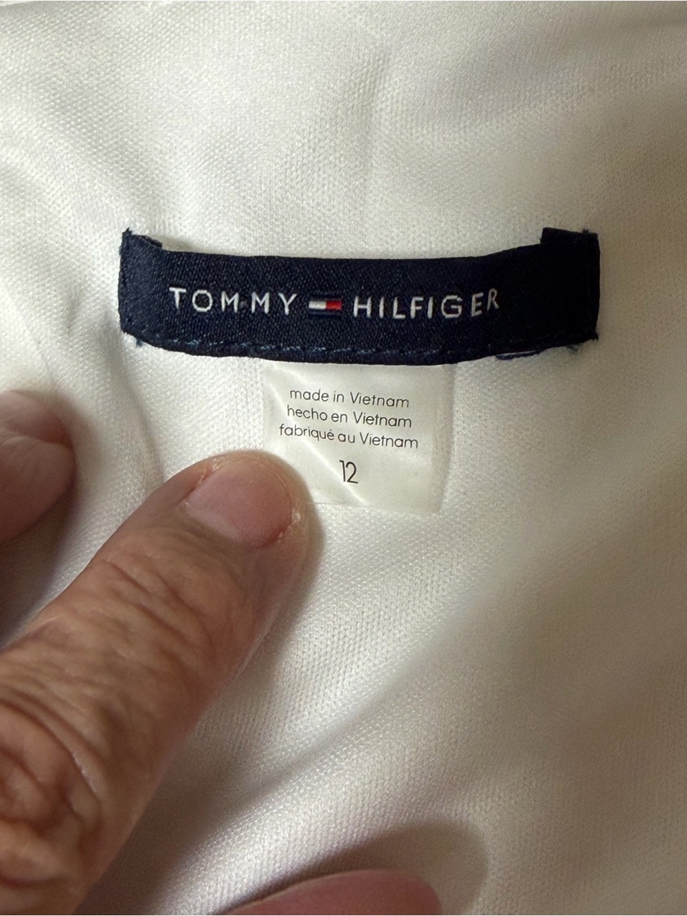 Tommy Hilfiger White Textured Ruffle Hem Shift Dress NWT Size 12 Classic Chic - Picture 4 of 9
